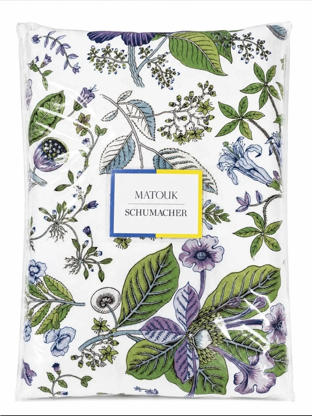 Matouk Schumacher Queen Sheet Set Pomegranate Linen Lilac Botanical Floral Italy